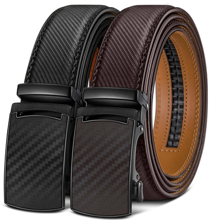 KEMISANT Ratchet 2-Pack Mens Stylish Leather Belts 36"-42"
