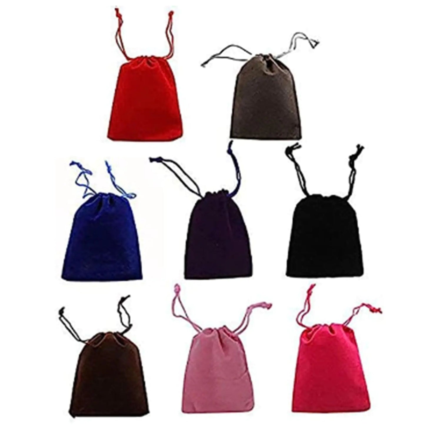 Shukii 50pcs Velvet Cloth Jewelry Pouches Drawstring Bags Candy jewlery bag Pouch Christmas Wedding velvet bags (Mixed Colors 4” x 6”)