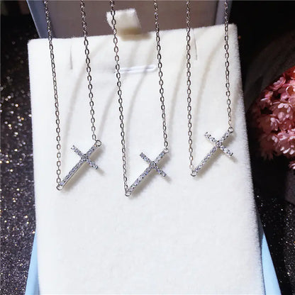 S925 Sterling Silver Cross Necklace for Women