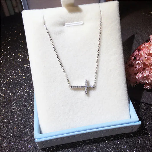 S925 Sterling Silver Cross Necklace for Women