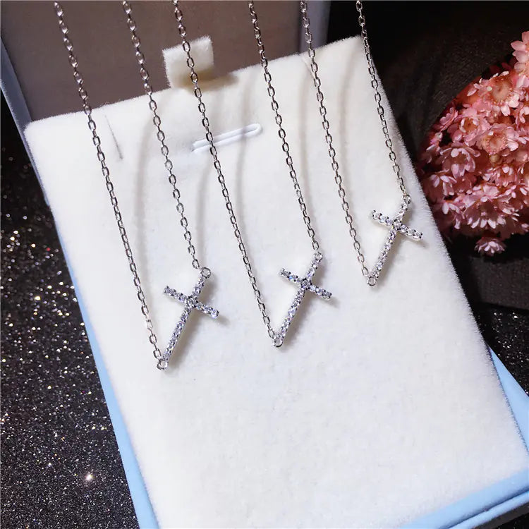 S925 Sterling Silver Cross Necklace for Women
