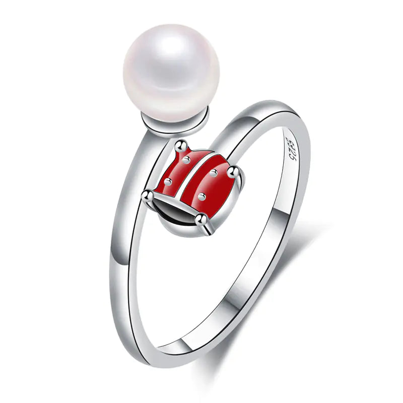 Seven Star Ladybug Sterling Silver Ring