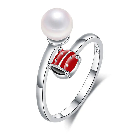 Seven Star Ladybug Sterling Silver Ring