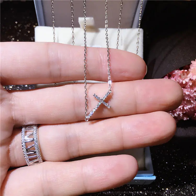 S925 Sterling Silver Cross Necklace for Women